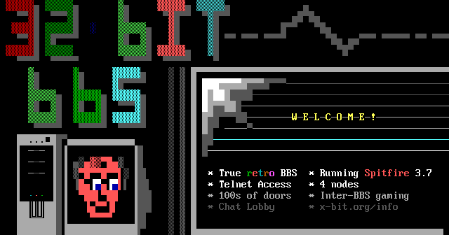 32-Bit BBS: its own screen, 21 rows