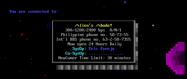 Aliens’ Alcove!: screen 1, 17 rows