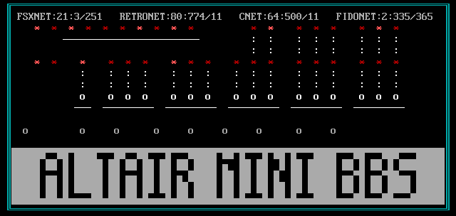 Altair Mini BBS: screen 1, 19 rows