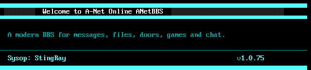 A-Net Online ANetBBS: screen 2, 9 rows