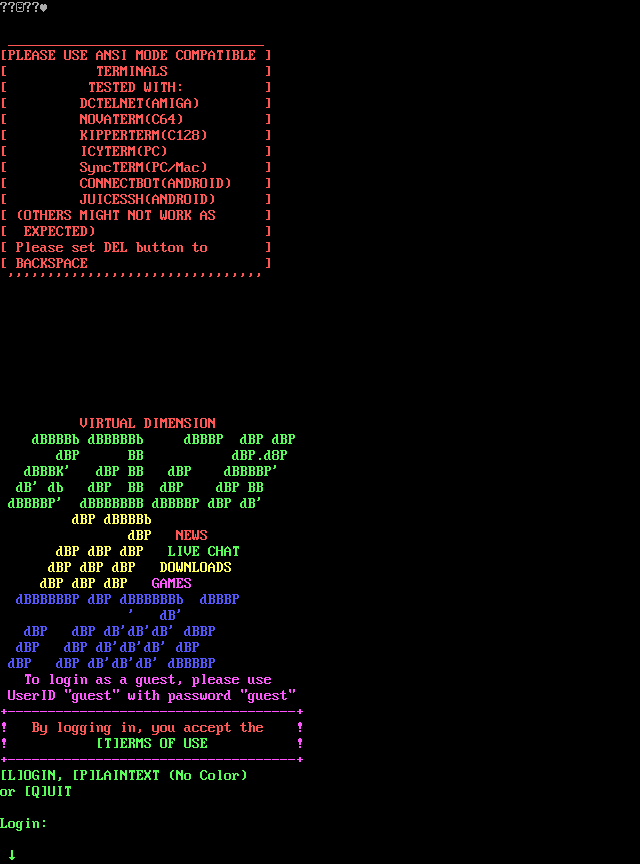 Back In Time: screen 1, 54 rows