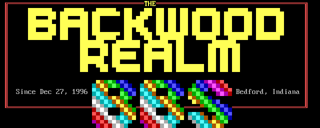 Backwood Realm BBS: its own screen, 16 rows