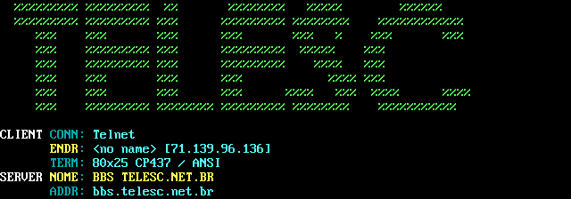 BBS Telesc.net.br: its own screen, 14 rows