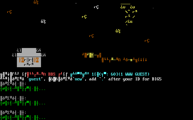 Big5 BBS: its own screen, 25 rows