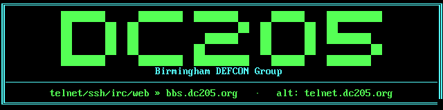 Birmingham DEFCON Group: screen 1, 10 rows