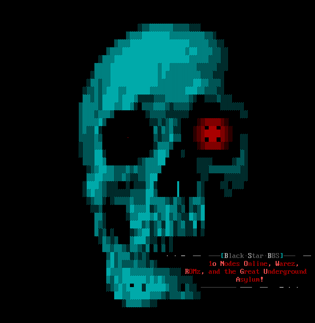 Blackstar BBS: its own screen, 41 rows