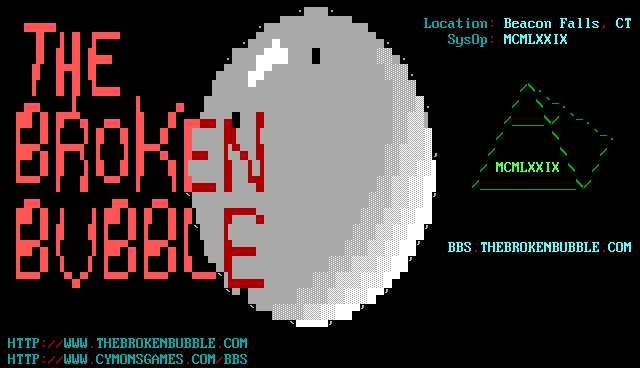 Broken Bubble: its own screen, 23 rows