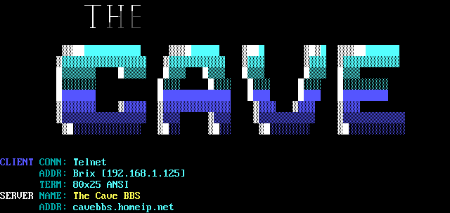 The Cave: its own screen, 19 rows