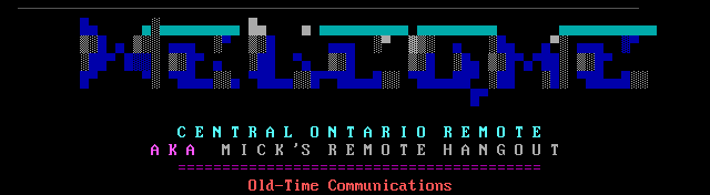 Central Ontario Remote Synchro: screen 1, 11 rows
