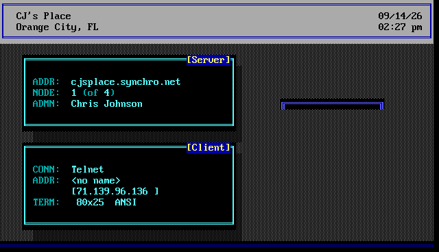 CJ’s Place: its own screen, 23 rows