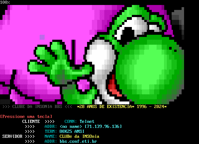 Clube da Insonia BBS: its own screen, 29 rows