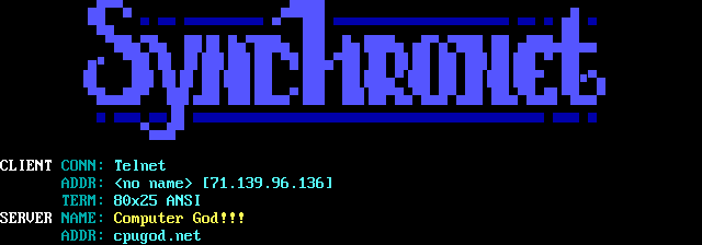 Computer God: its own screen, 14 rows