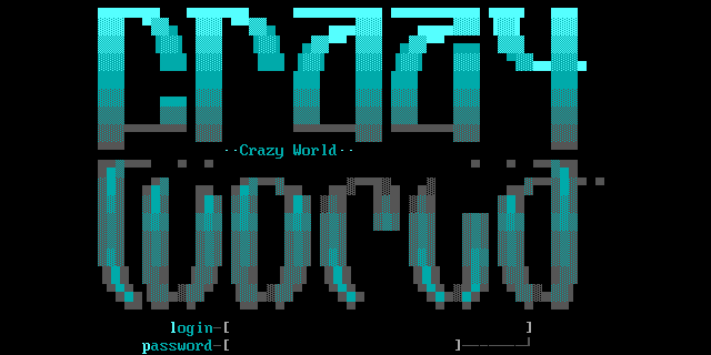 Crazy World BBS (Mystic): its own screen, 20 rows