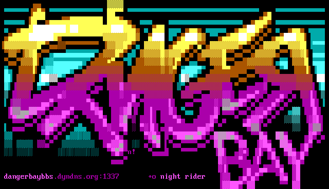 Danger Bay BBS: screen 2, 23 rows