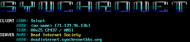 Dead Internet Society: its own screen, 9 rows