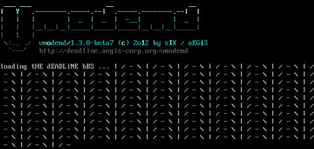 Deadline BBS: its own screen, 19 rows