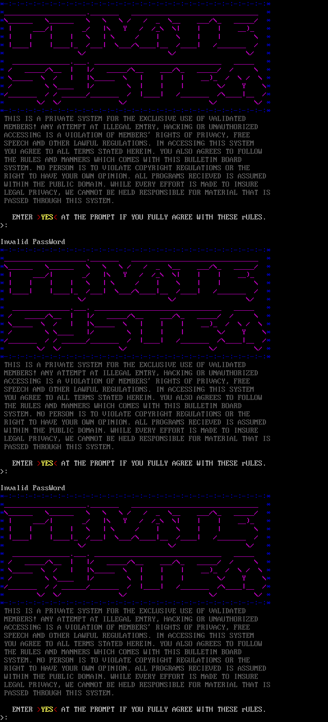 Death Row BBS: its own screen, 88 rows
