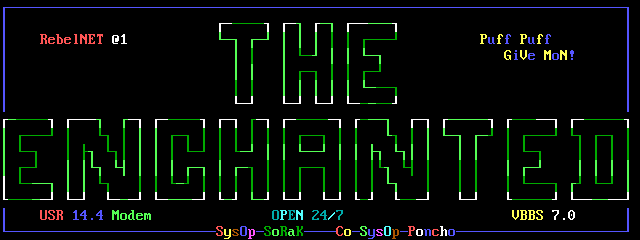 Enchanted BBS: screen 1, 15 rows