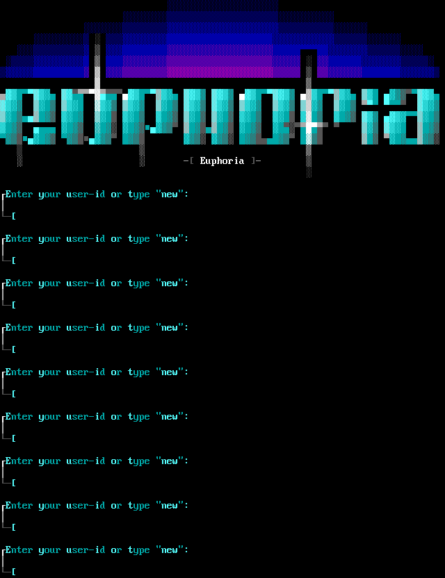 Euphoria BBS: its own screen, 52 rows