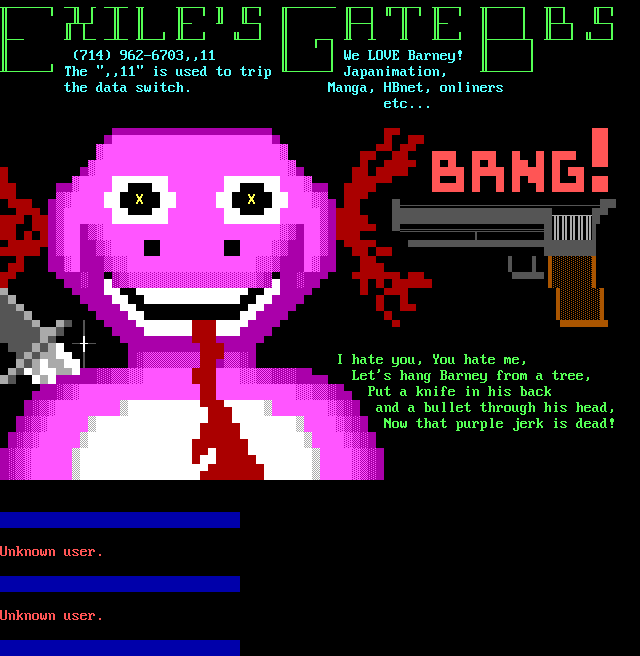 Exile’s Gate BBS: its own screen, 41 rows