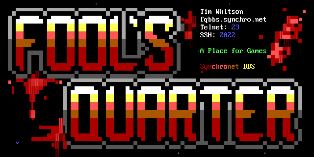 Fool’s Quarter BBS: its own screen, 20 rows