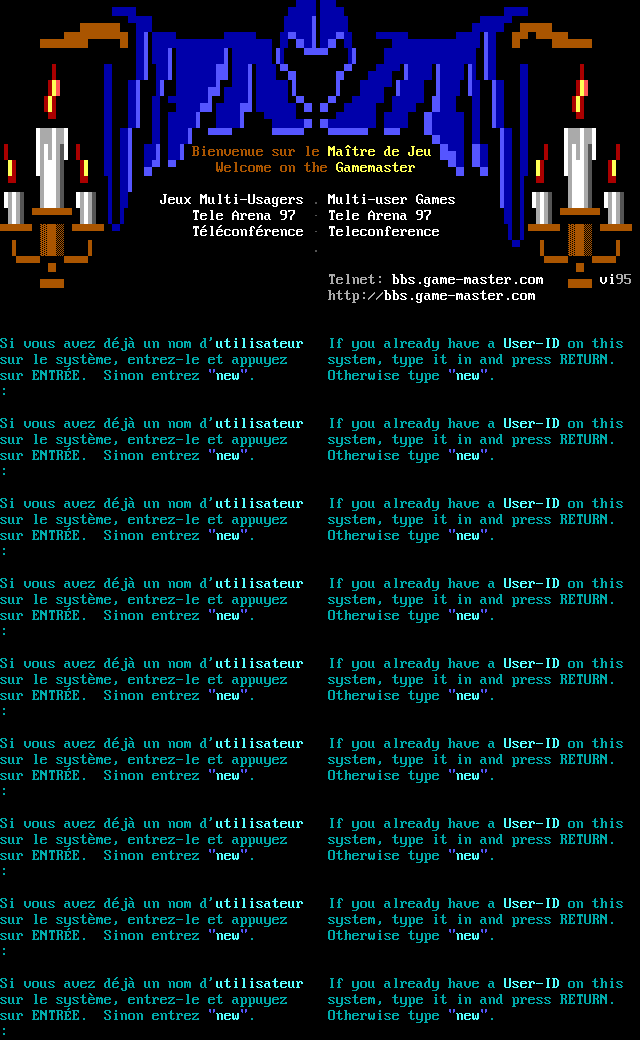 Game Master: its own screen, 65 rows
