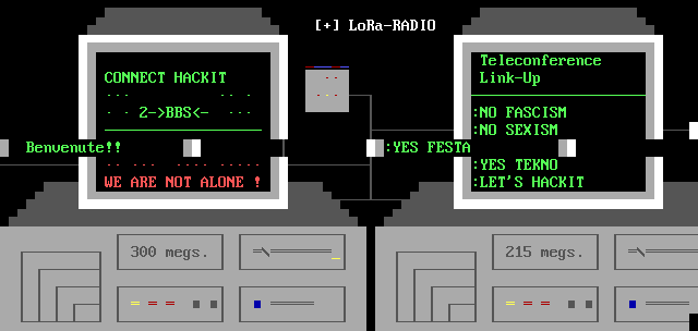 Hackmeeting 0x1B BBS: screen 2, 19 rows
