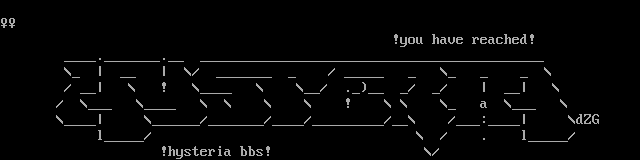 Hysteria BBS: its own screen, 10 rows