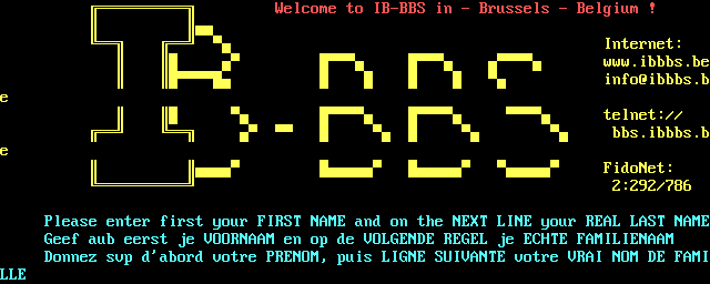IB-BBS: screen 1, 16 rows