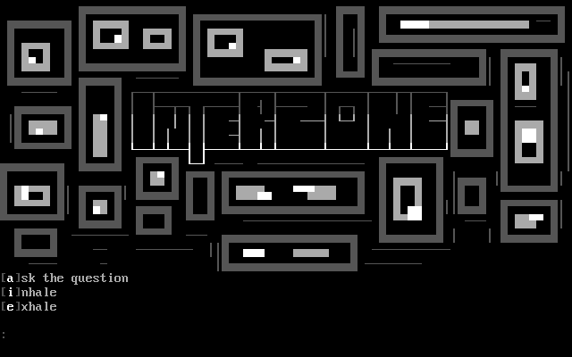 Interzone: its own screen, 25 rows