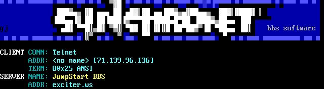 JumpStart BBS: its own screen, 11 rows