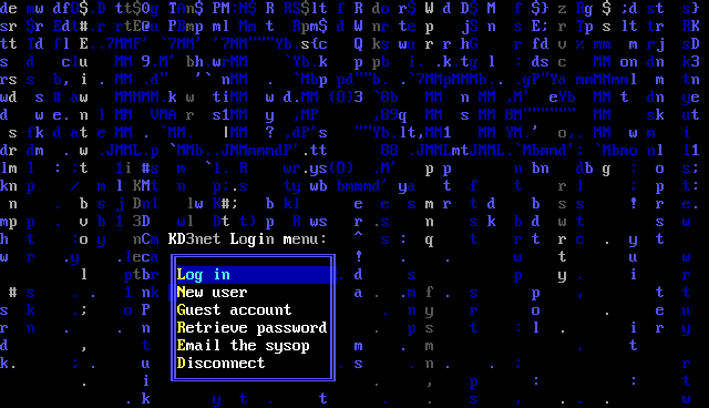 KD3net: its own screen, 23 rows