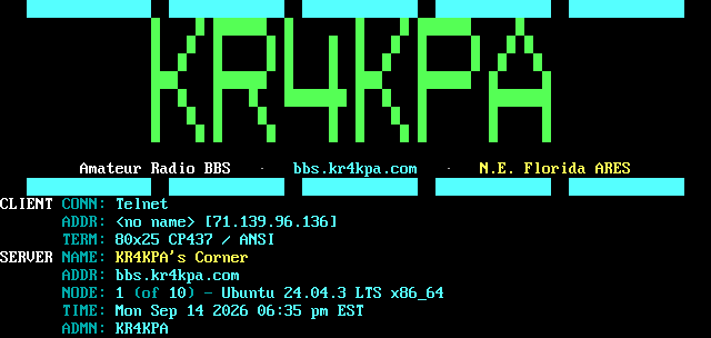KR4KPA’s Corner: its own screen, 19 rows