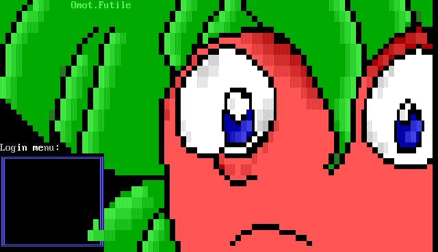 Kraaby Gamer BBS: its own screen, 23 rows