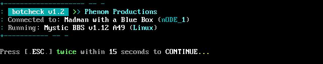 Madman with a Blue Box: screen 1, 8 rows