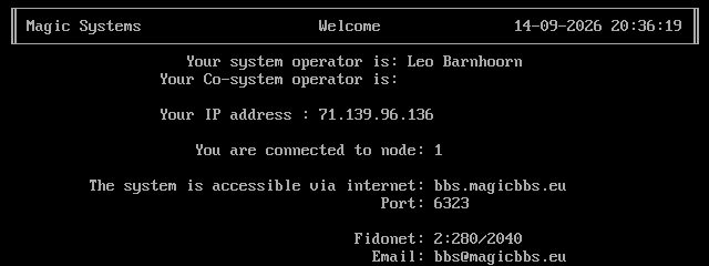 Magic Systems: its own screen, 15 rows