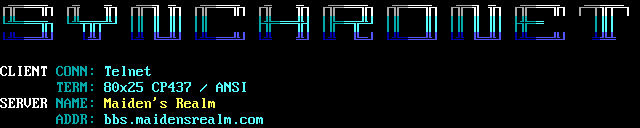 Maiden’s Realm: screen 1, 8 rows