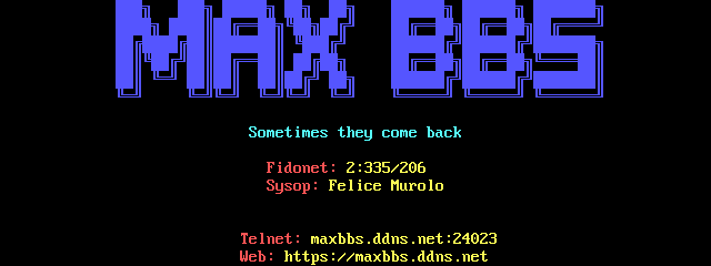 MaxBBS: its own screen, 15 rows