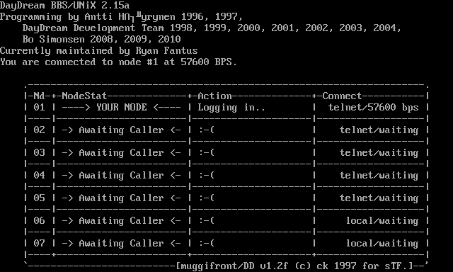 Monterey BBS: its own screen, 24 rows
