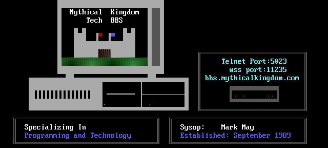 Mythical Kingdom Tech SBBS: its own screen, 18 rows