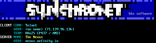 Nexus BBS: screen 1, 11 rows
