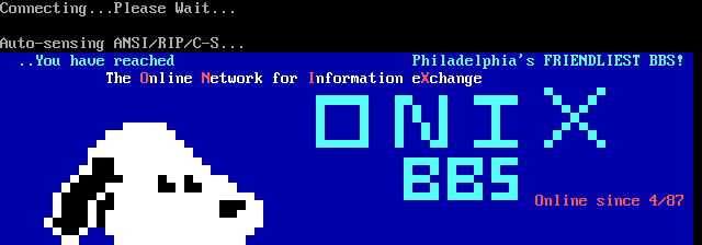 Onix BBS: its own screen