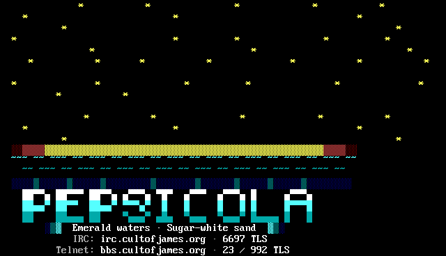 PepsiCola: its own screen, 23 rows