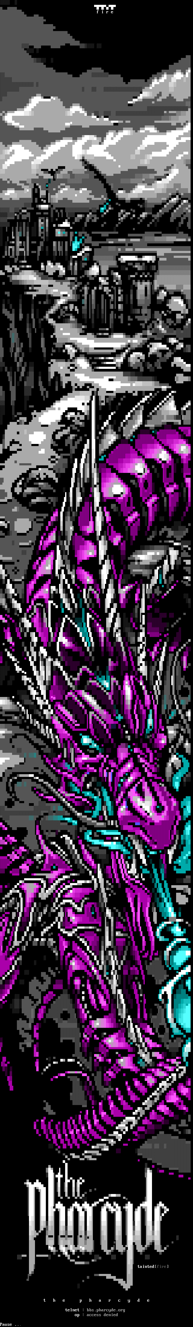 Pharcyde BBS: its own screen, 275 rows