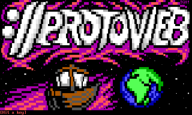 Protoweb BBS: screen 1, 24 rows