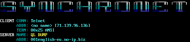 QL Dump: its own screen, 9 rows