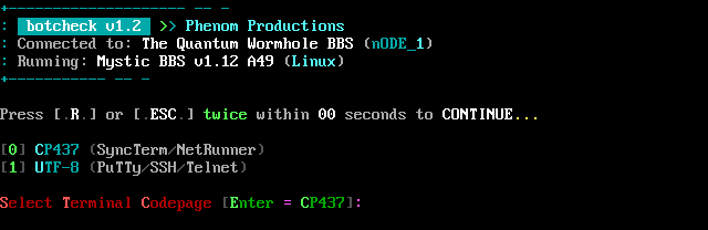 Quantum Wormhole, The: its own screen, 13 rows