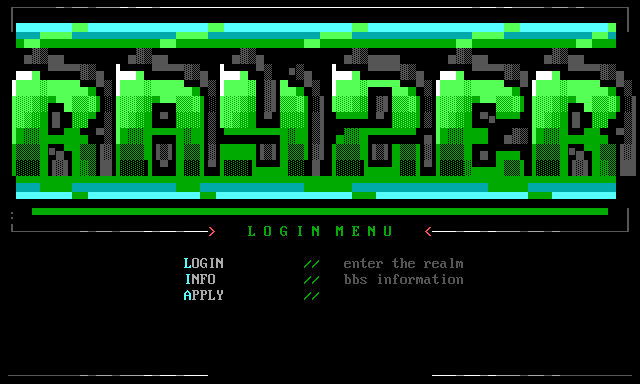 RayzerNET BBS: screen 3, 24 rows