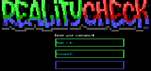 Realitycheck BBS: screen 1, 19 rows
