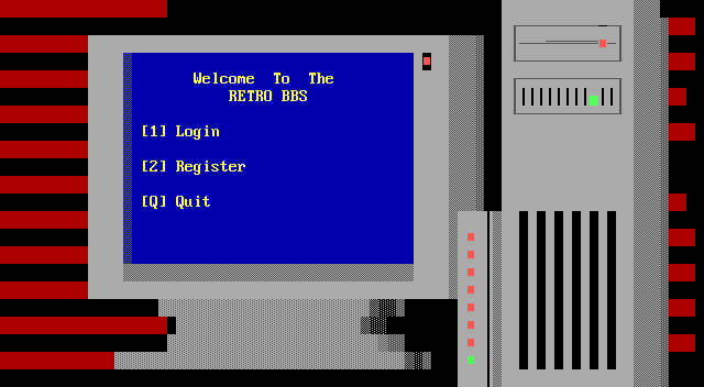 Retro BBS: its own screen, 22 rows